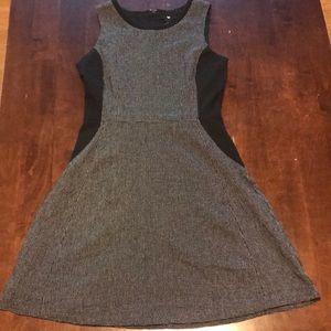 Black and Gray Fit and Flare Dress